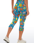Flowers exotic colorful pattern capris