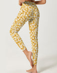 Flower yellow ditsy flower leggings