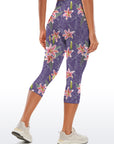 Flower pink lily watercolor capris