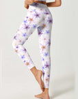 Flower purple plumeria leggings