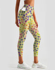 Flower multicolour cute small abstract floral leggings
