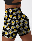 Flower hand painted abstract floral shorts