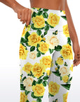 Flower yellow rose leggings