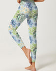 Flower beautiful succulent floral watercolor leggings