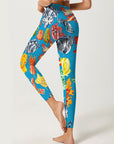 Flowers exotic colorful pattern leggings