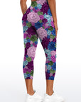 Colorful succulent flower leggings