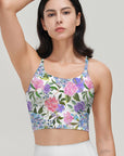 Flower hydrangea roses and leaves tank tops