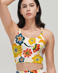 Flower colorful exotic pattern leaves tank tops