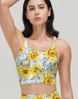 Flower watercolor sunflower yellow and blue tank tops