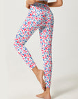 Flower pink watercolor small round flower leggings