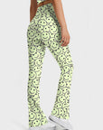 Funny smile dope faces seamless green flare leggings