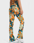 Flower colorful abstract mandala flare leggings