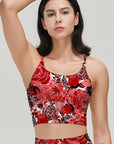 Flower red watercolor peony tank tops