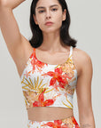 Flower orchid palm leaves watercolor tank tops