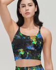 Fantasy colorful night flowers tank tops