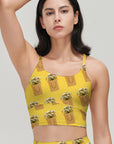 Field chamomiles flowers in craft package yellow tank tops