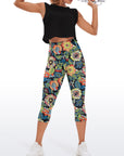 Flowers  hand drawn colorful wildflower capris
