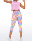 Colorful psychedelic pattern capris