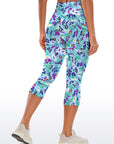 Flower ditsy abstract swirl vibrant spring capris