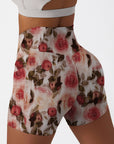 Flower rose hawthorn red retro shorts