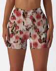 Flower rose hawthorn red retro shorts