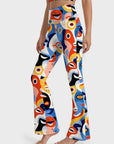 Colorful abstract face fine art portraits flare leggings