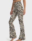Animal zebra leopard patchwork brown flare leggings