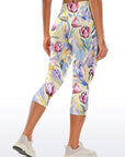 Flower watercolor hand painted tulips capris