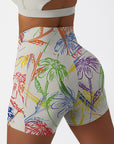 Flower abstract colorful paint endive shorts