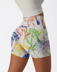Flower abstract colorful paint endive shorts