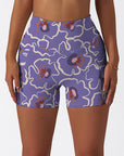 Colorful doodle hand drawn flower shorts
