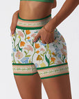Flower watercolor colorful wildflower shorts