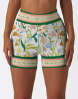 Flower watercolor colorful wildflower shorts