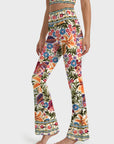 Flower exotic tropical lace flare leggings