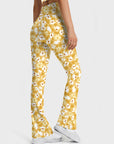 Flower yellow ditsy flower flare leggings