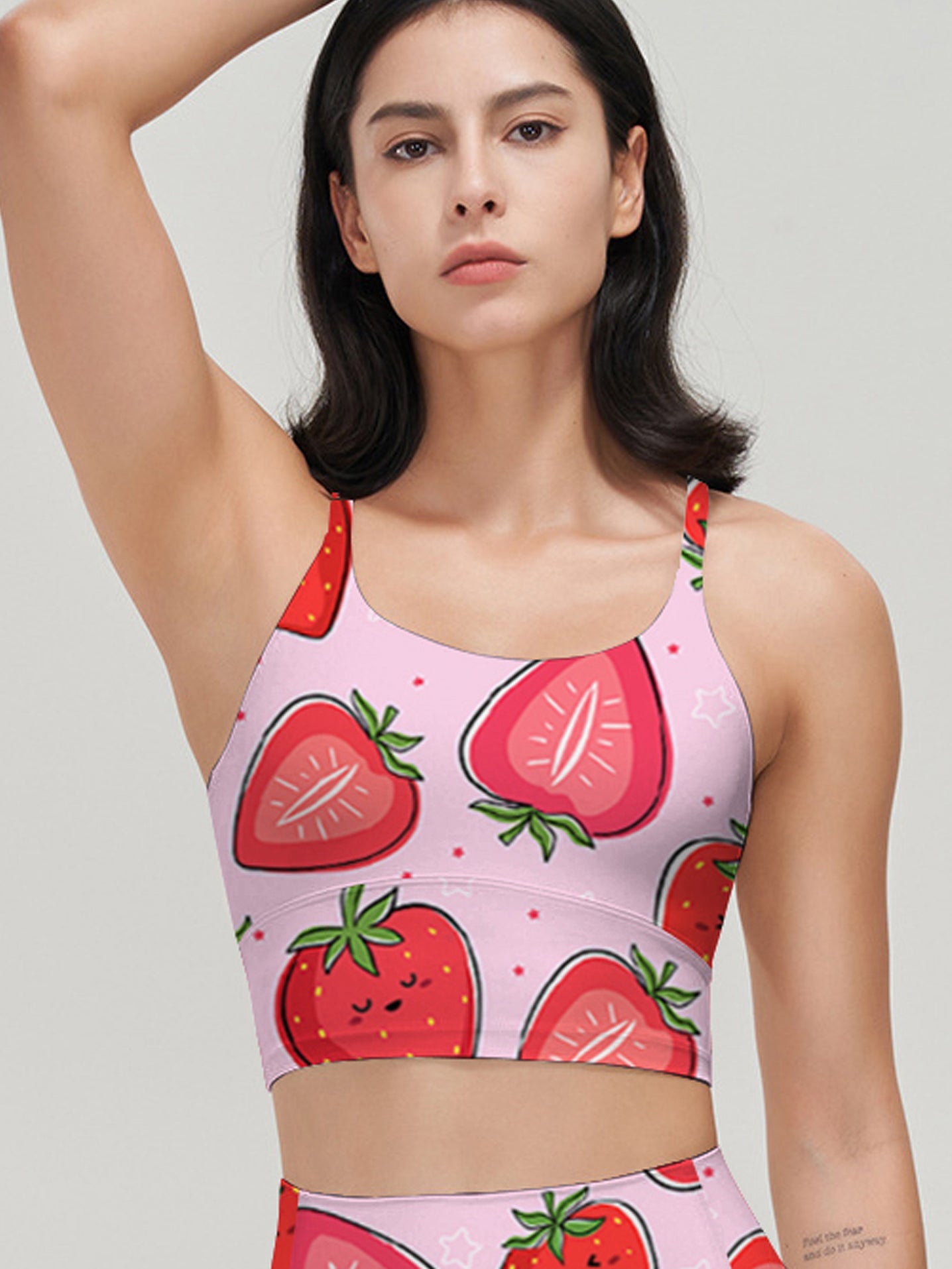 Fruit kawaii strawberry characters pink tank tops
