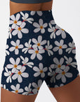 Flower white plumeria dark shorts