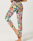 Flower hibiscus sunflower watercolor leggings